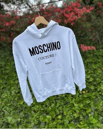 Mikina dětská Moschino bílá s nápisem